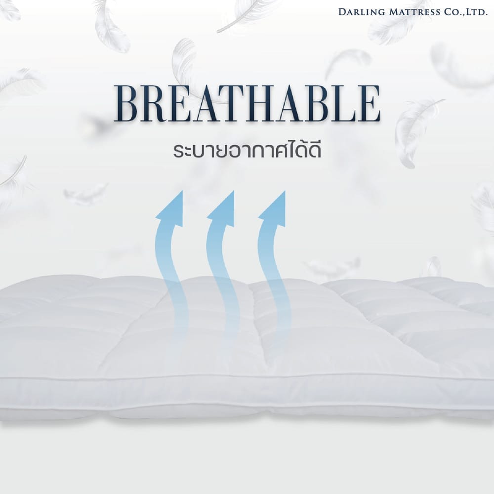 ท็อปเปอร์รองนอน 6 ฟุต DARLING MATTRESS รุ่นขนห่านเทียมหรือนาโนเจลรุ่นนุ่มฟู_5